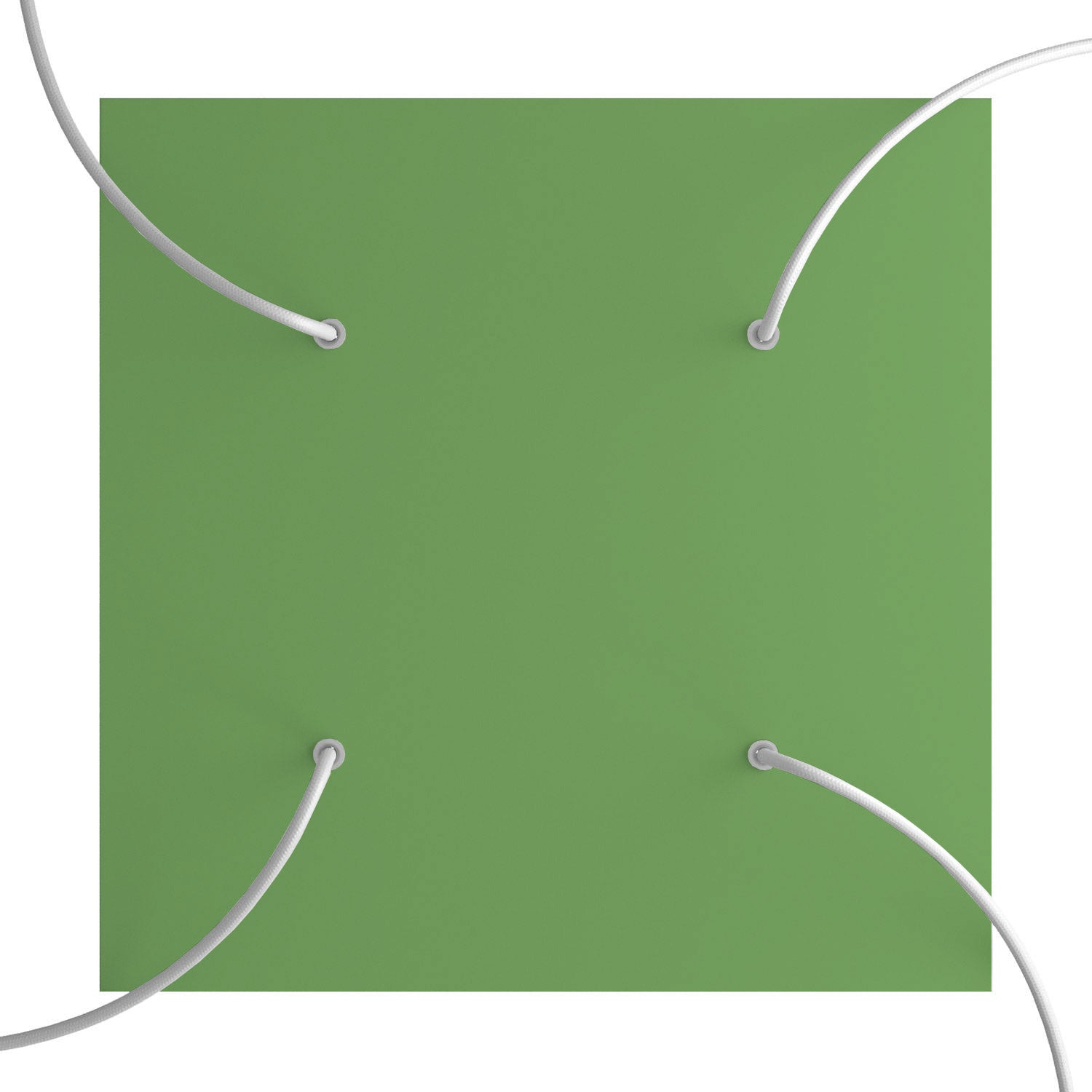 Rosone XXL Rose-One quadrato, 400 mm con 4 fori e 4 fori laterali - Verde prato Bianco