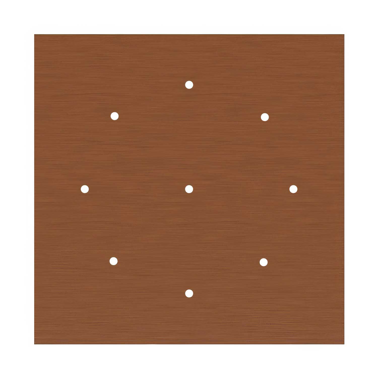 Rosone XXL Rose-One quadrato, 400 mm con 9 fori e 4 fori laterali - Dibond Rame satinato Bianco