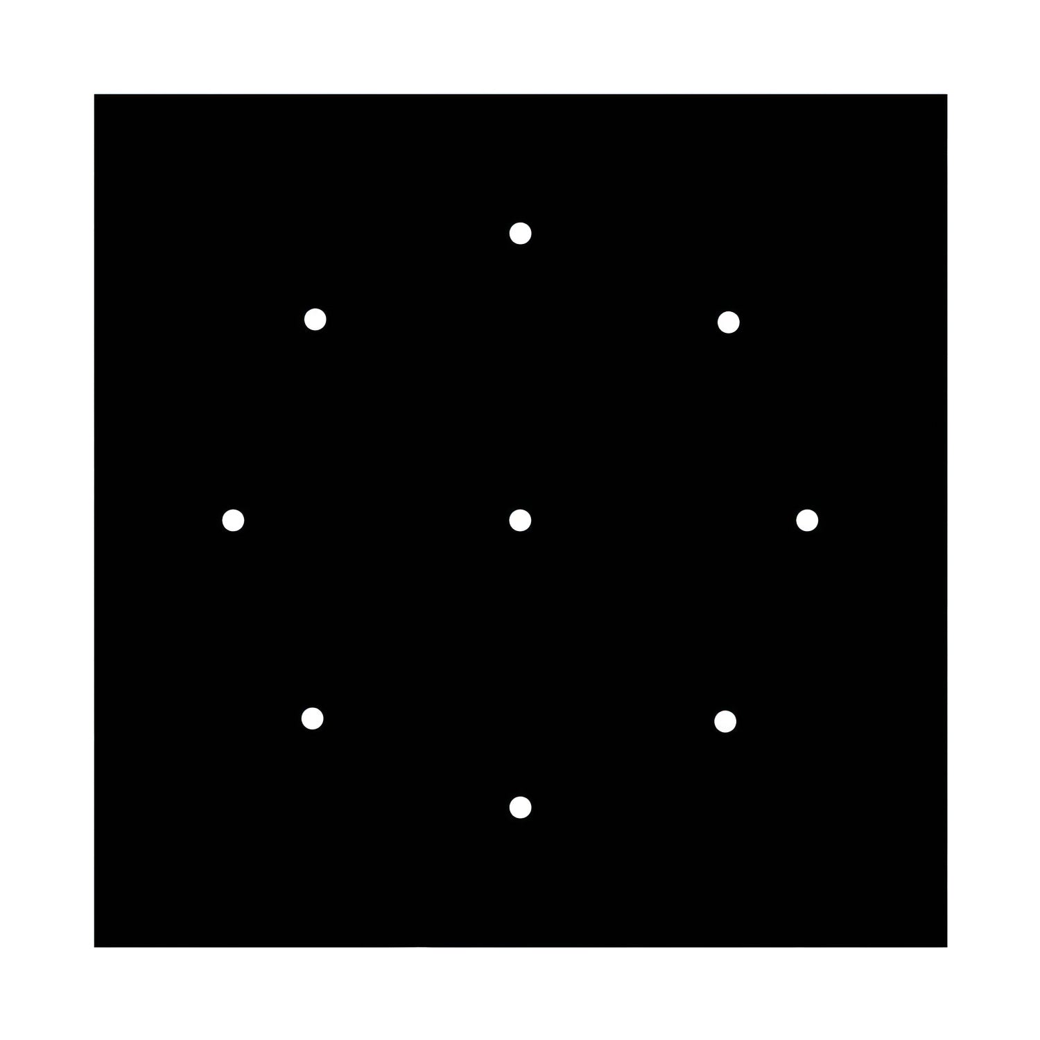 Rosone XXL Rose-One quadrato, 400 mm con 9 fori e 4 fori laterali - Nero opaco Bianco