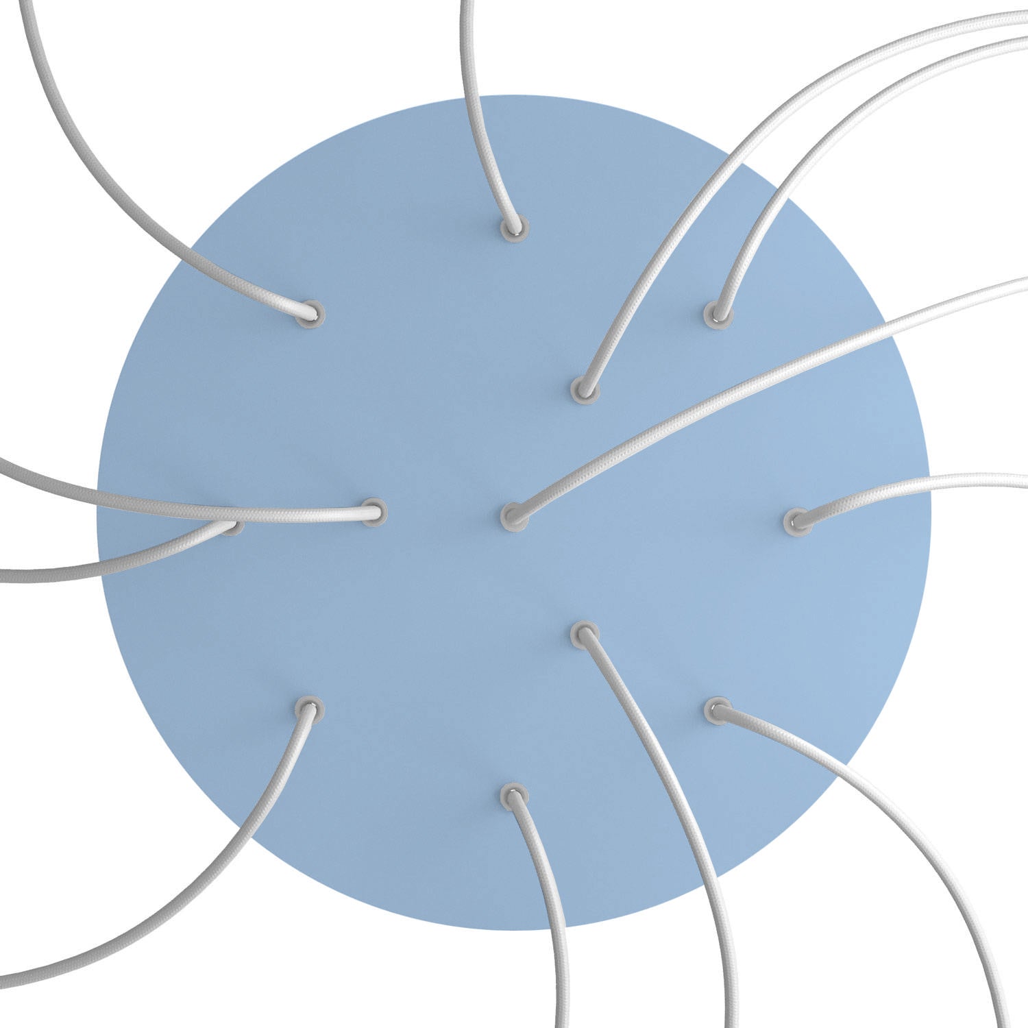 Rosone XXL Rose-One rotondo, diametro 400 mm con 12 fori e 4 fori laterali - Blu carta da zucchero Bianco