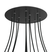 Rosone XXL Rose-One rotondo, diametro 400 mm con 12 fori e 4 fori laterali - Nero opaco Bianco