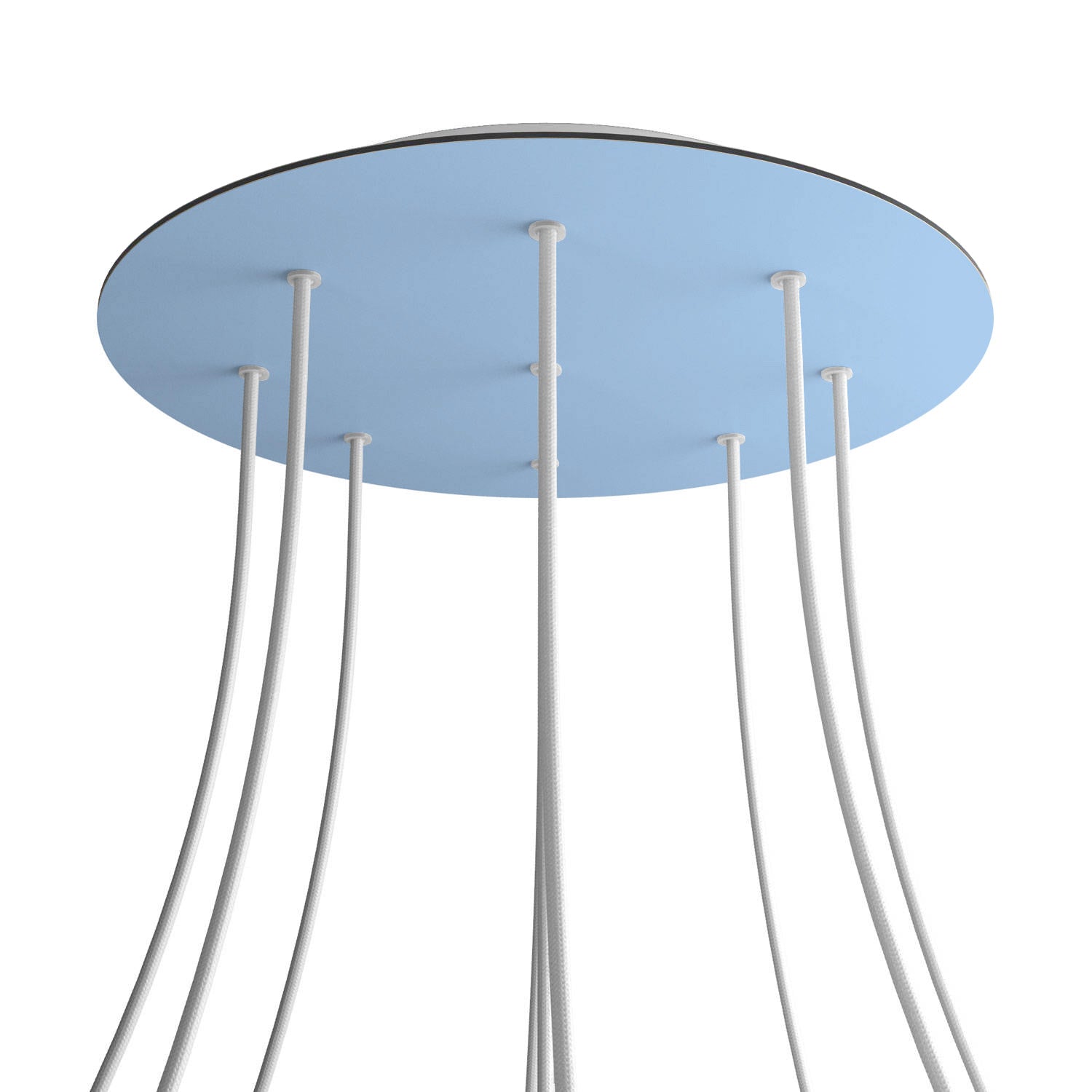 Rosone XXL Rose-One rotondo, diametro 400 mm con 9 fori e 4 fori laterali - Blu carta da zucchero Bianco