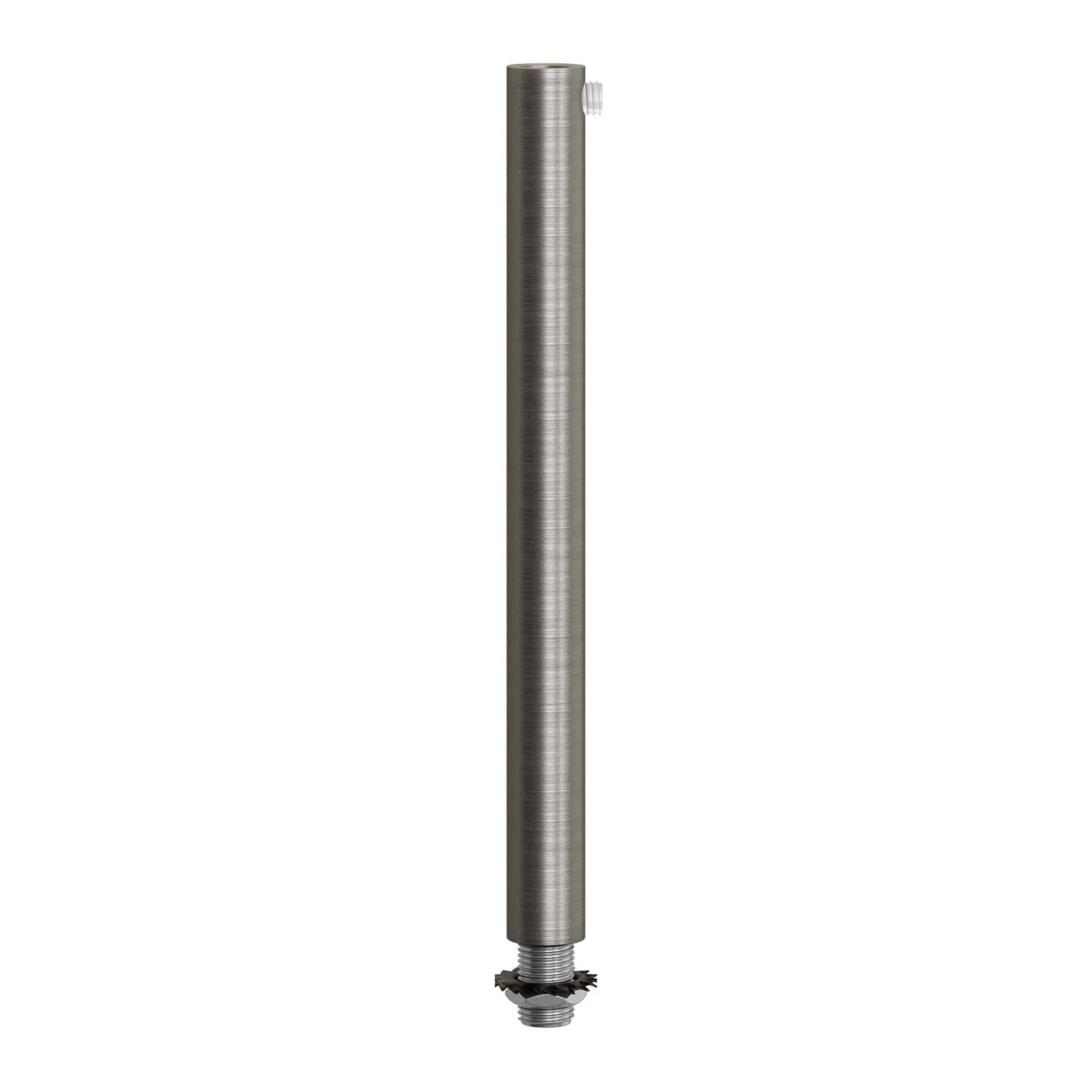 Serracavo cilindrico in metallo lunghezza 15 cm completo di tige, dado e rondella - Titanio satinato