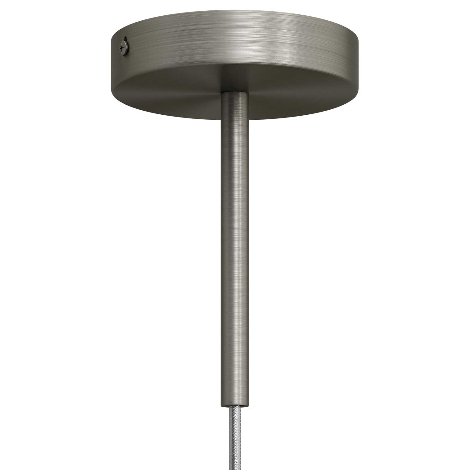 Serracavo cilindrico in metallo lunghezza 15 cm completo di tige, dado e rondella - Titanio satinato