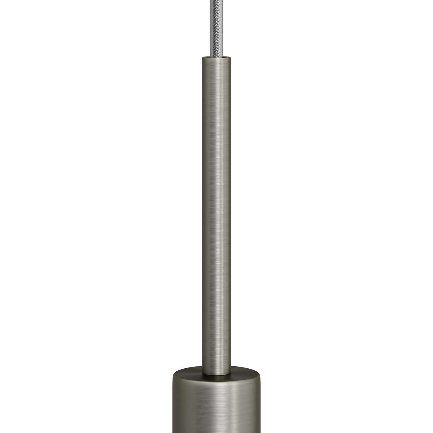 Serracavo cilindrico in metallo lunghezza 15 cm completo di tige, dado e rondella - Titanio satinato