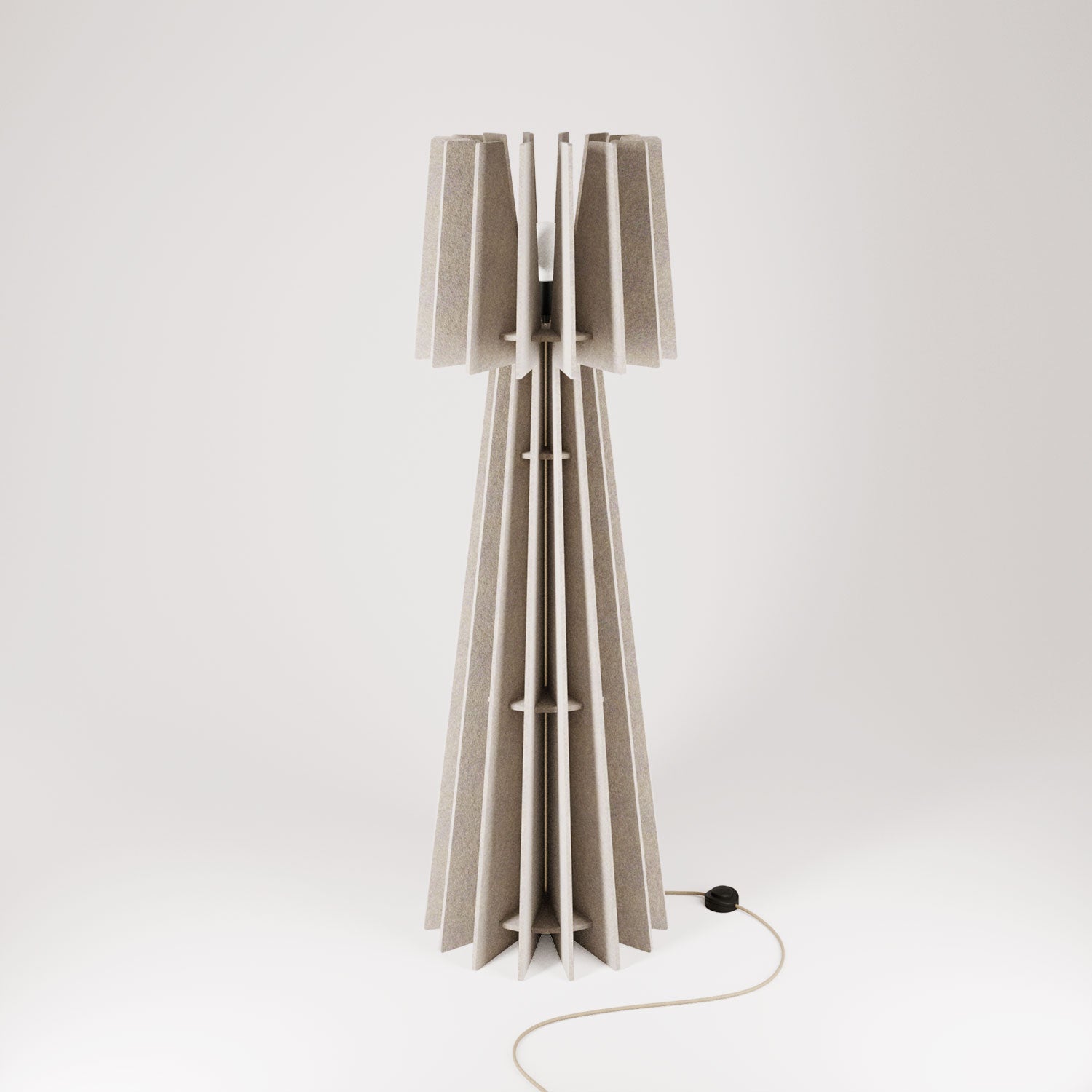 SHHINE - Floor Lamp Made of Sound-Absorbing Material - Dove gray melange