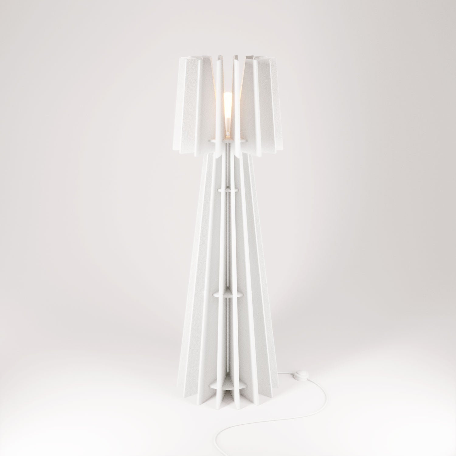 SHHINE - Floor Lamp Made of Sound-Absorbing Material - White melange