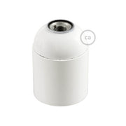Smooth Sided Bakelite Phenolic E26 light bulb socket - White