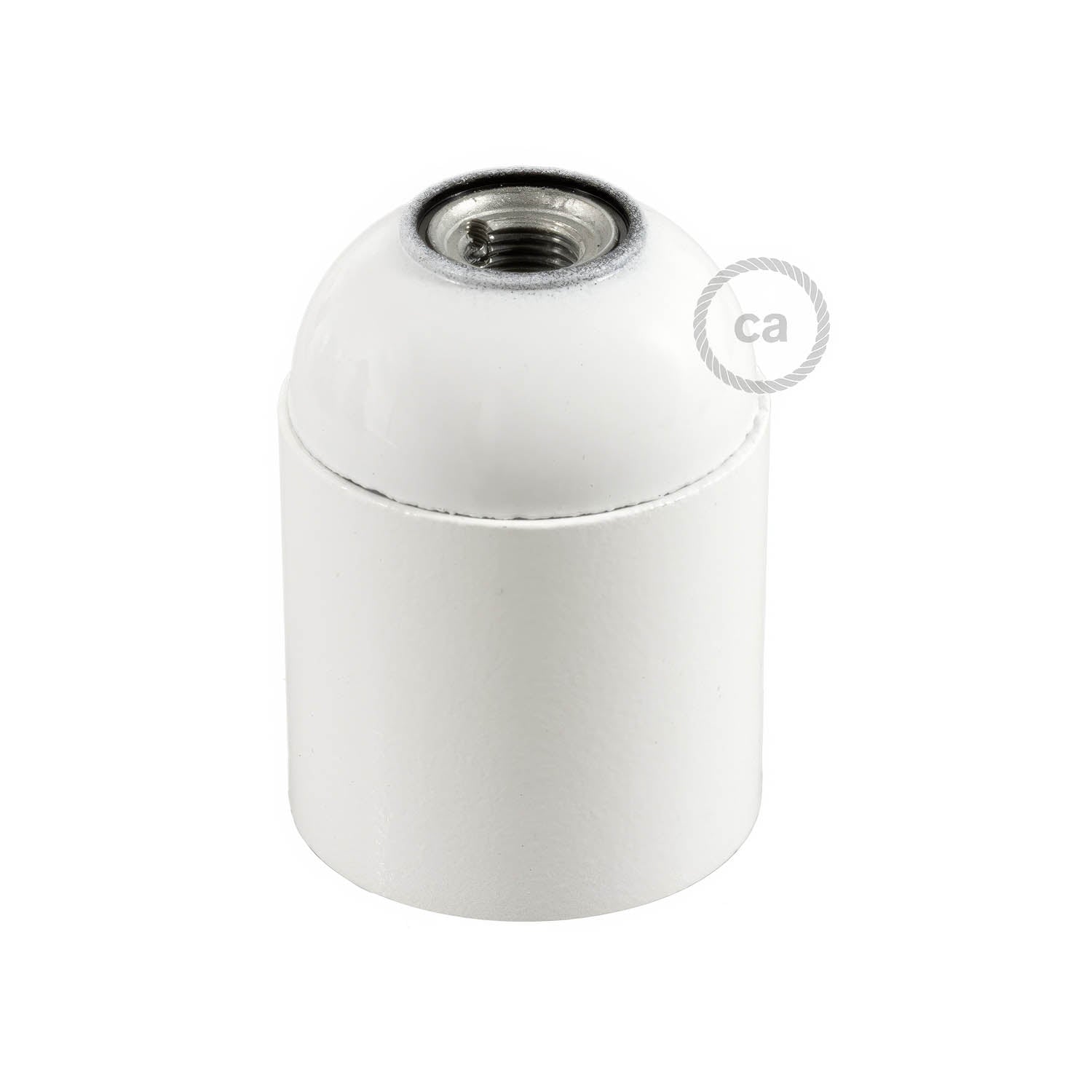 Smooth Sided Bakelite Phenolic E26 light bulb socket - White
