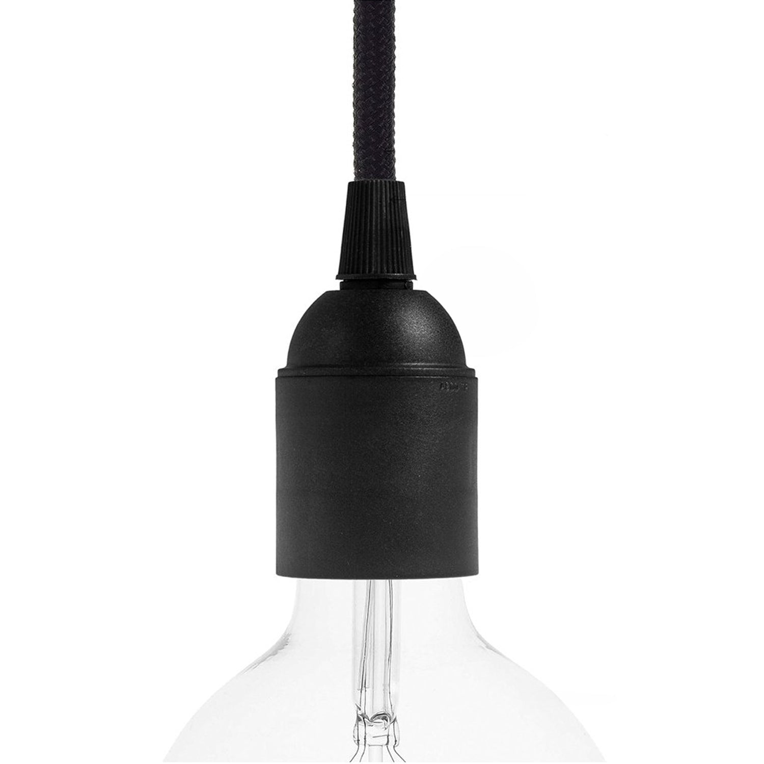 Smooth Sided Thermoplastic E26 light bulb socket kit - Black