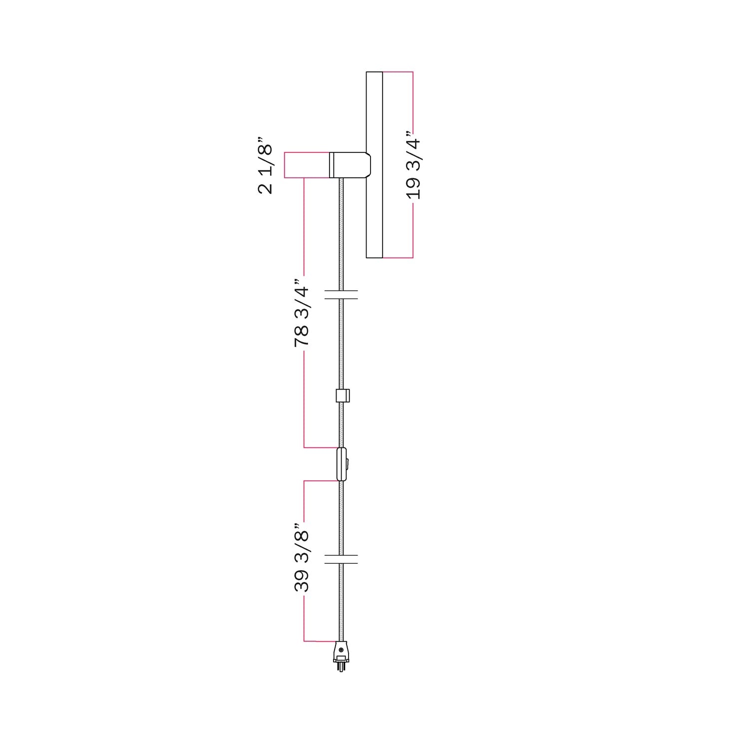 Spostaluce Plug-in Light with Metal Finish and S14d LED Linear Light Bulb - Brushed Bronze