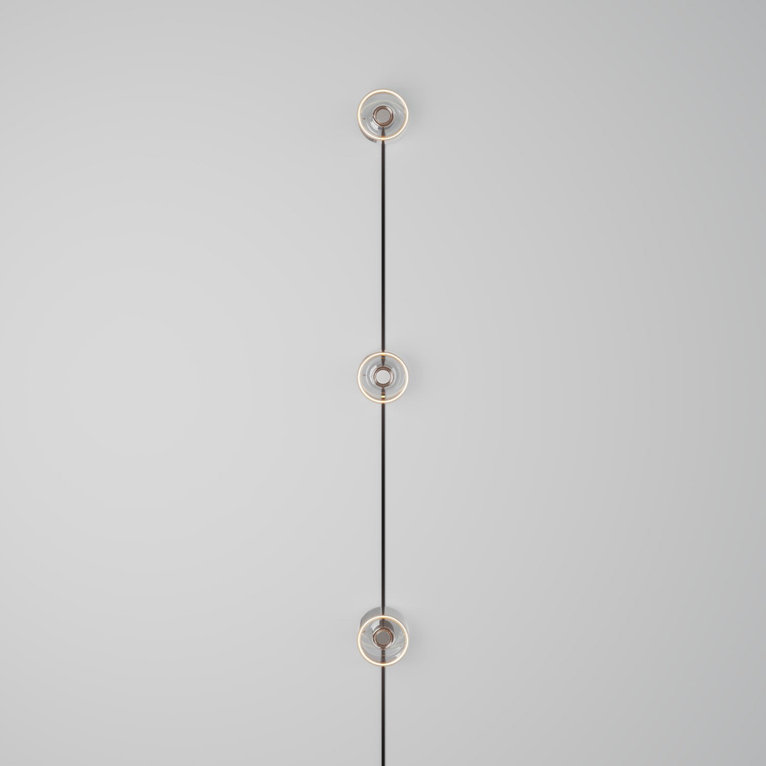 Spostaluce wall lamp with plug, 3 Ghost bulbs and black cable