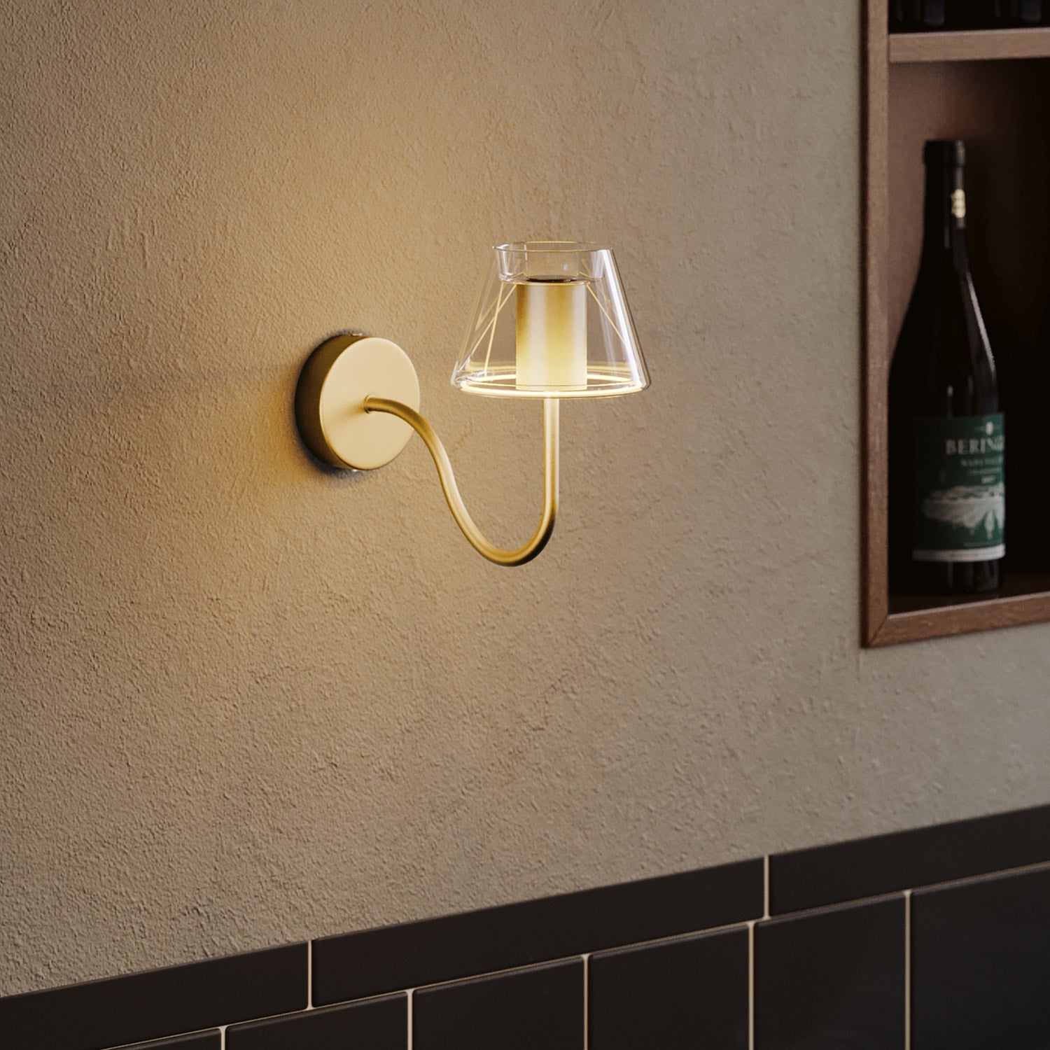 Tubo curvo di estensione a S per lampada, 16,5 cm in metallo - Bronzo satinato