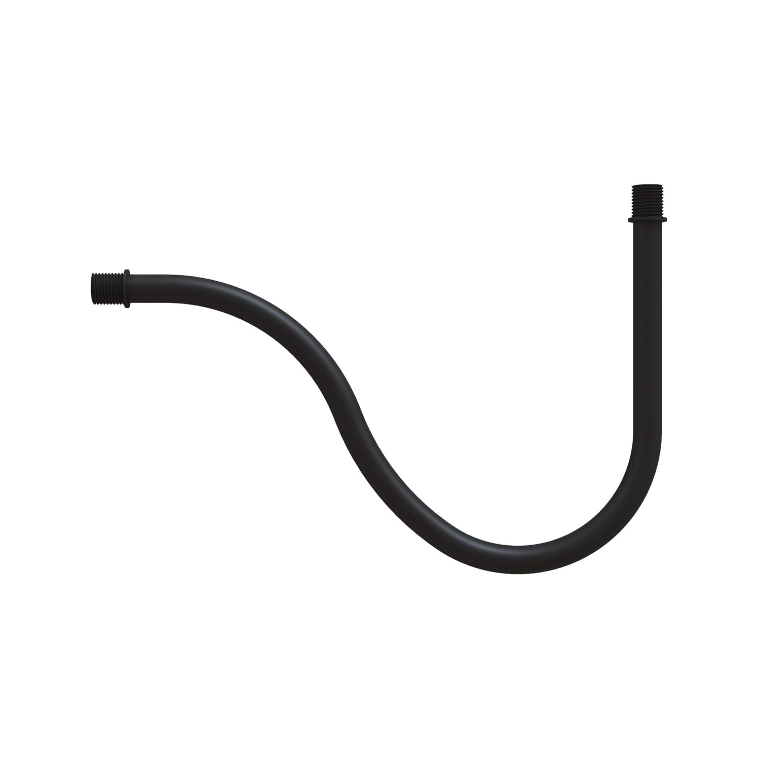Tubo curvo di estensione a S per lampada, 16,5 cm in metallo - Nero